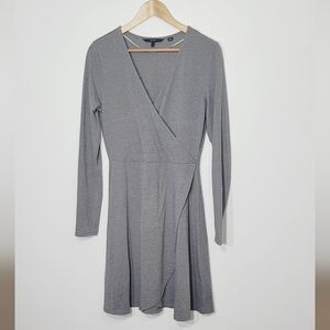 Vero Moda Gray Cotton Blend Long Sleeve Faux Wrap Casual Lightweight Size Large